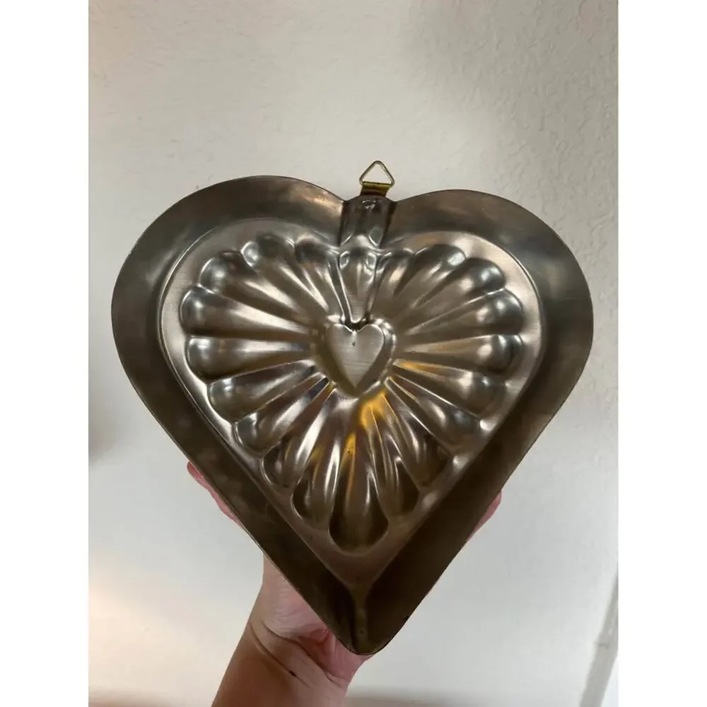 Vintage Copper Heart Cake Mold